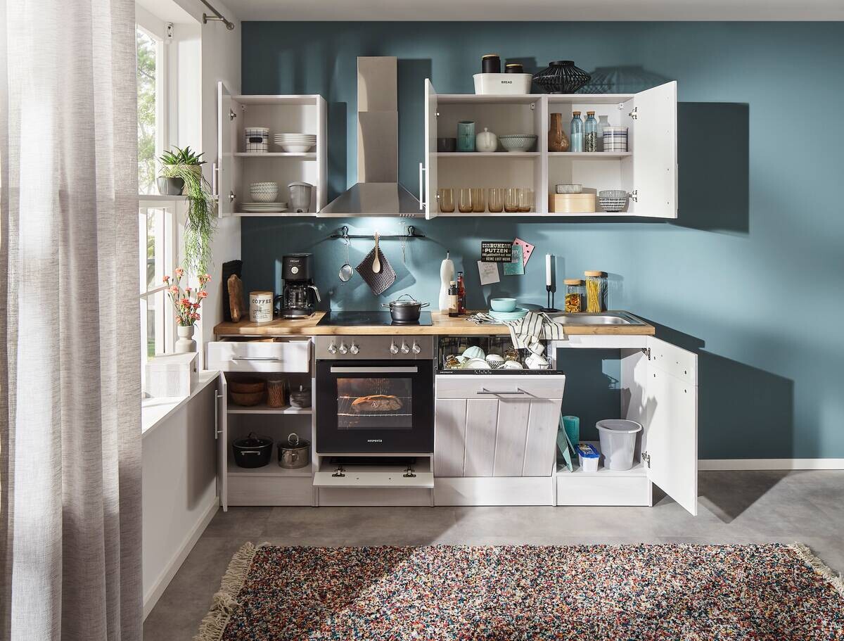 Respekta Küchenblock Premium weiß matt B/H/T: ca. 220x211x60 cm