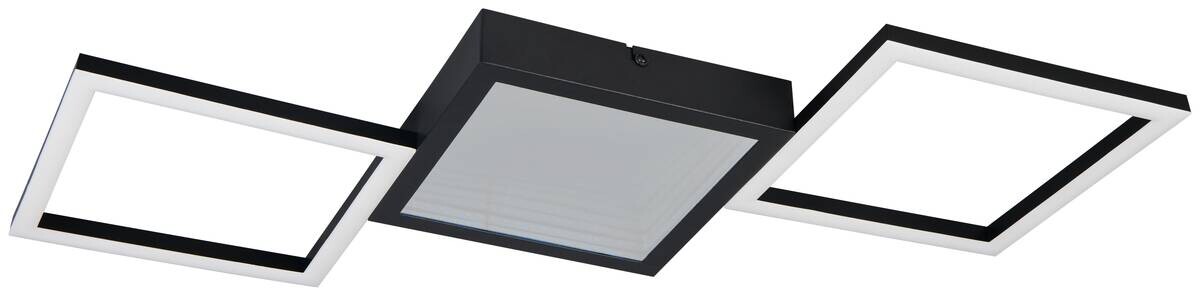 Reality LED-Deckenleuchte Gelo mattschwarz Metall B/H/L: ca. 43x4x66 cm
