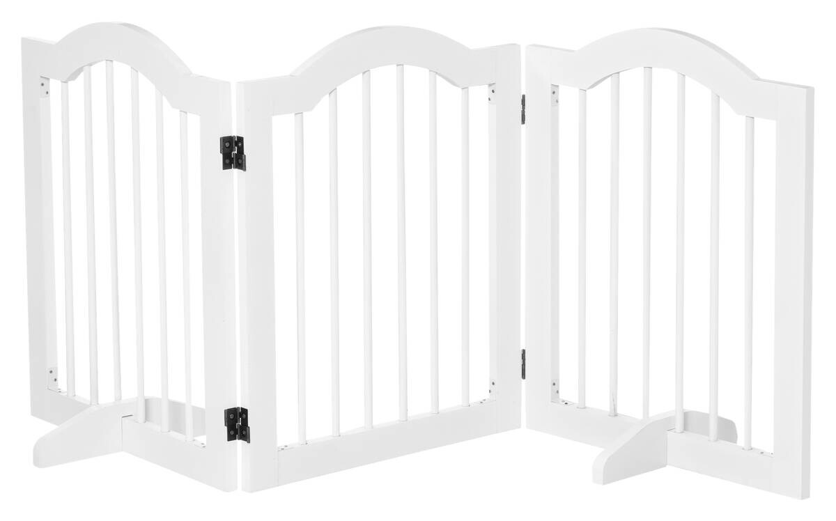 PawHut Hunde-Schutzgitter weiß Polypropylen B/H/L: ca. 29,5x154,5x61 cm