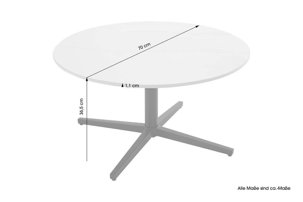 byLIVING Couchtisch CUP schwarz weiß H/D: ca. 36,5x70 cm