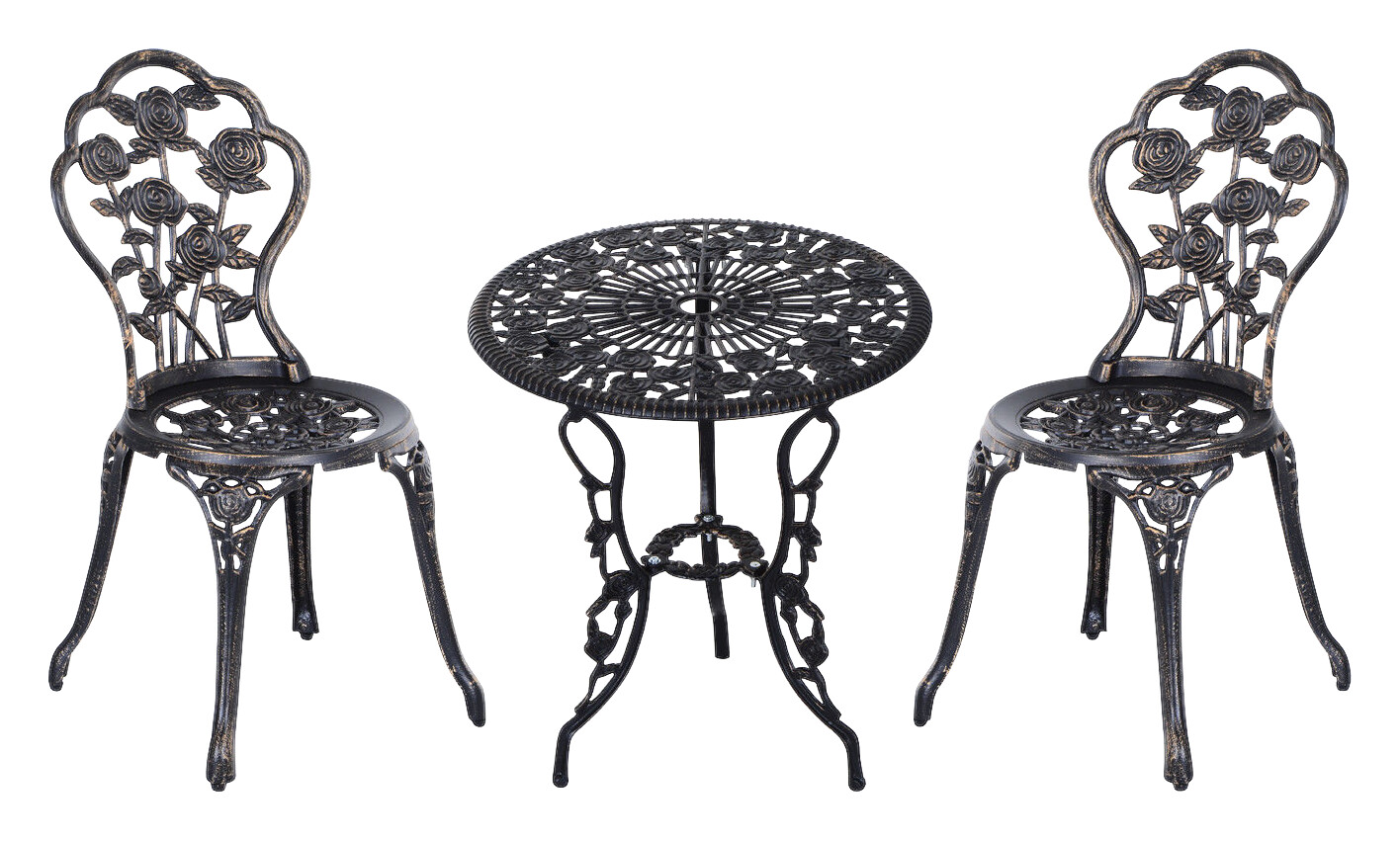 Outsunny Bistro-Set bronze Alu B/H/L: ca. 60x67x60 cm
