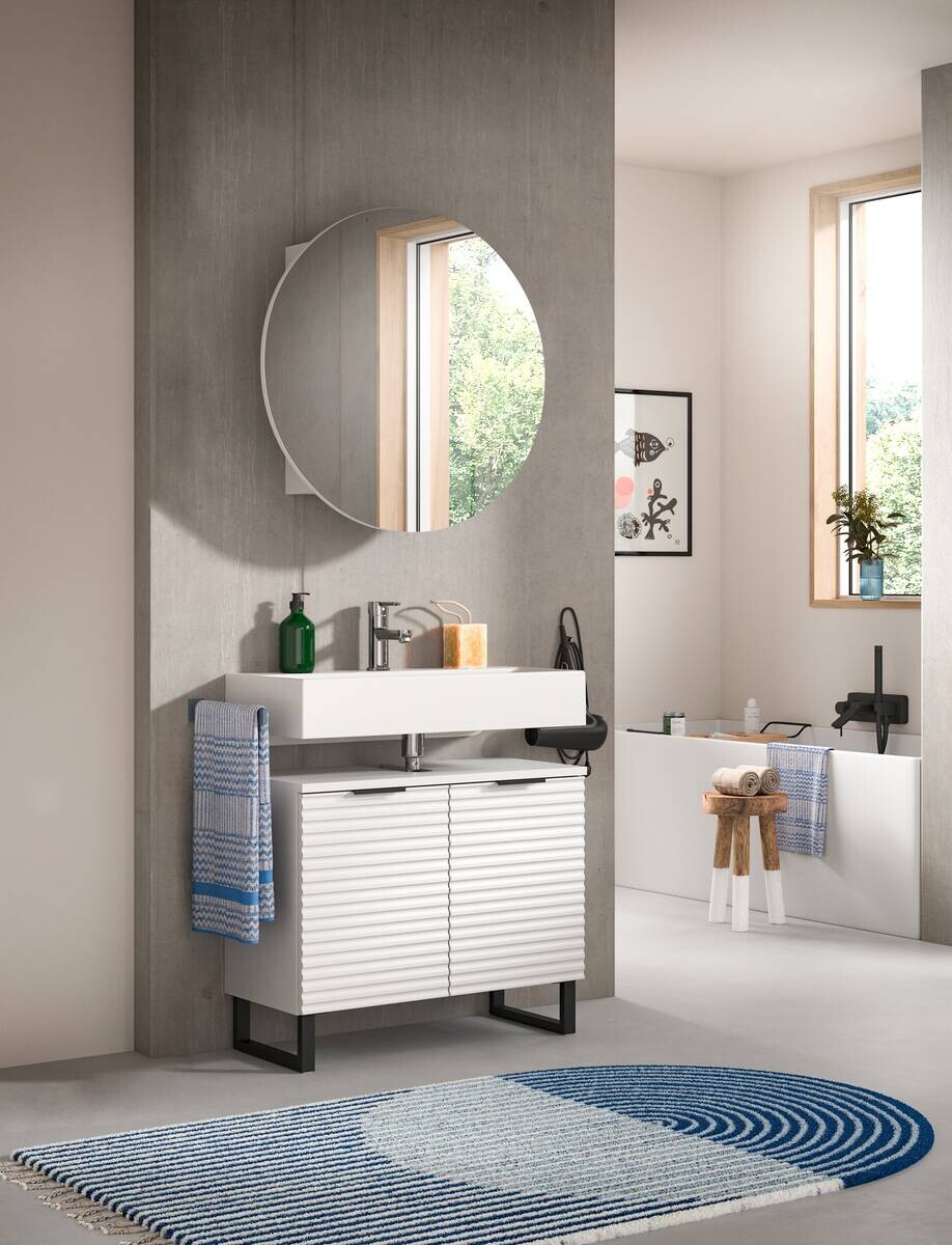 Badblock Riff weiß B/H/T: ca. 70x193x34 cm