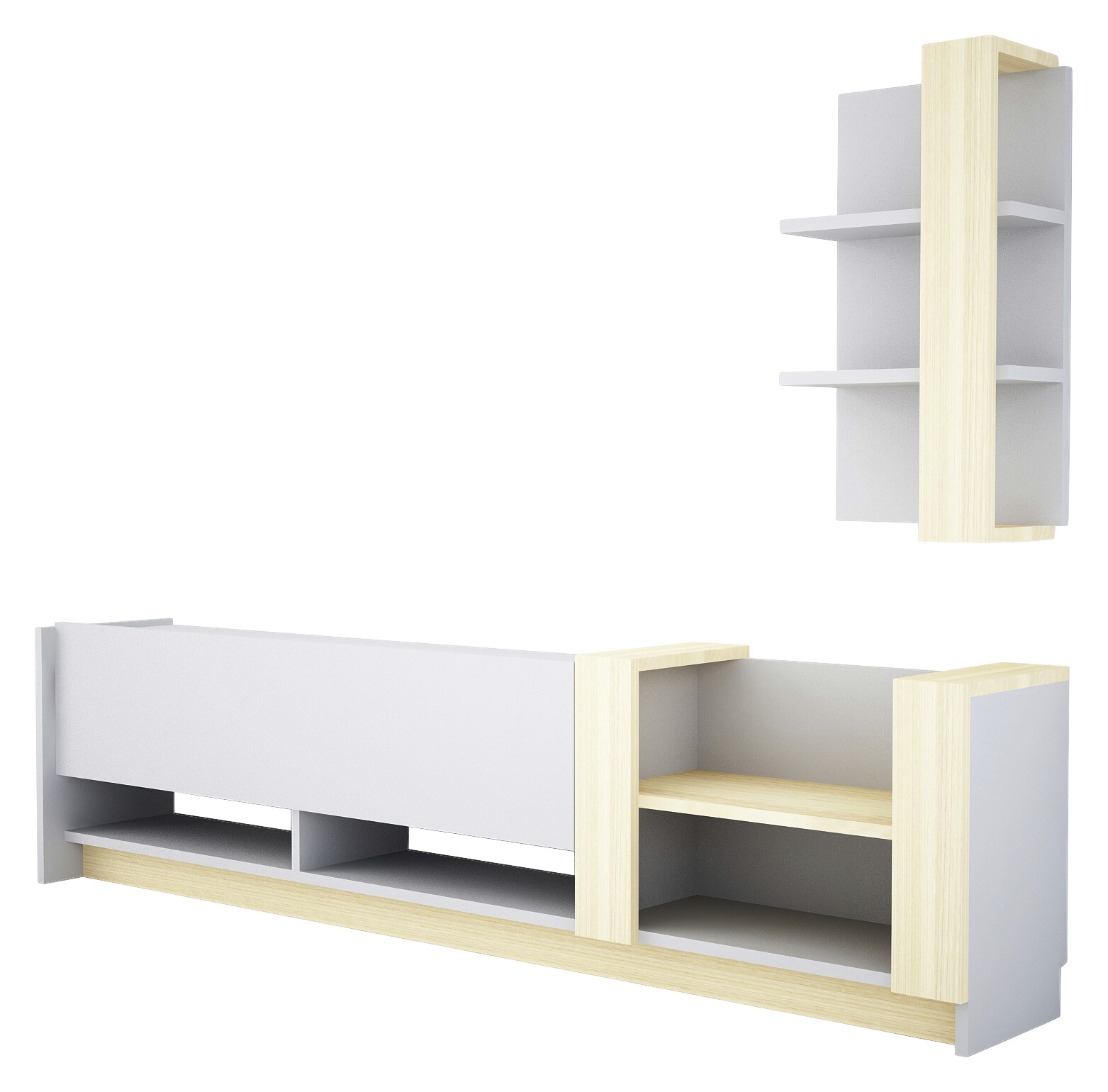 Wohnwand Kazablanka weiß Safir B/H/T: ca. 182x45x30 cm