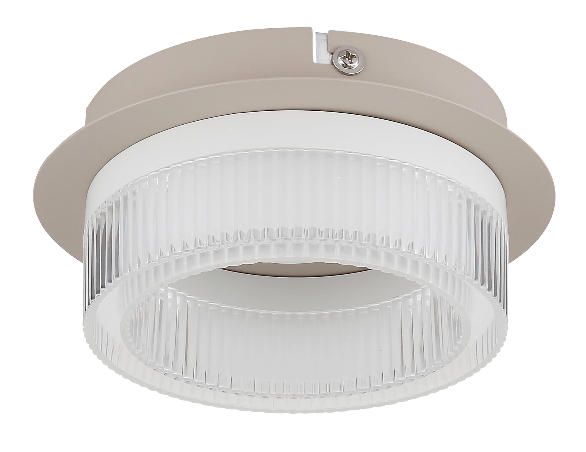 GLOBO Deckenleuchte weiß sand Metall Kunststoff H/D: ca. 7x16 cm 1 Brennstellen