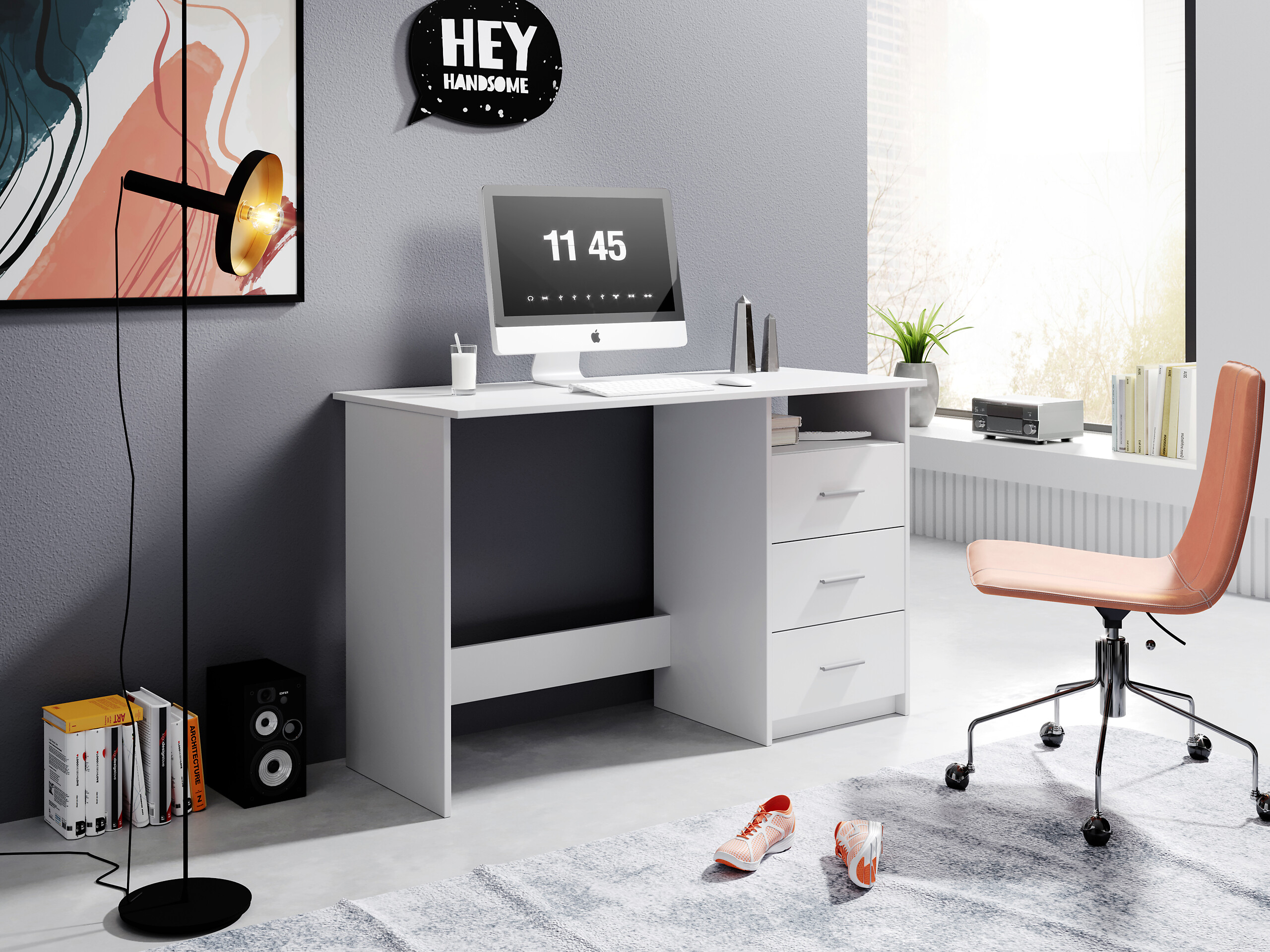 Schreibtisch Adria weiß B/H/T: ca. 123x77x50 cm