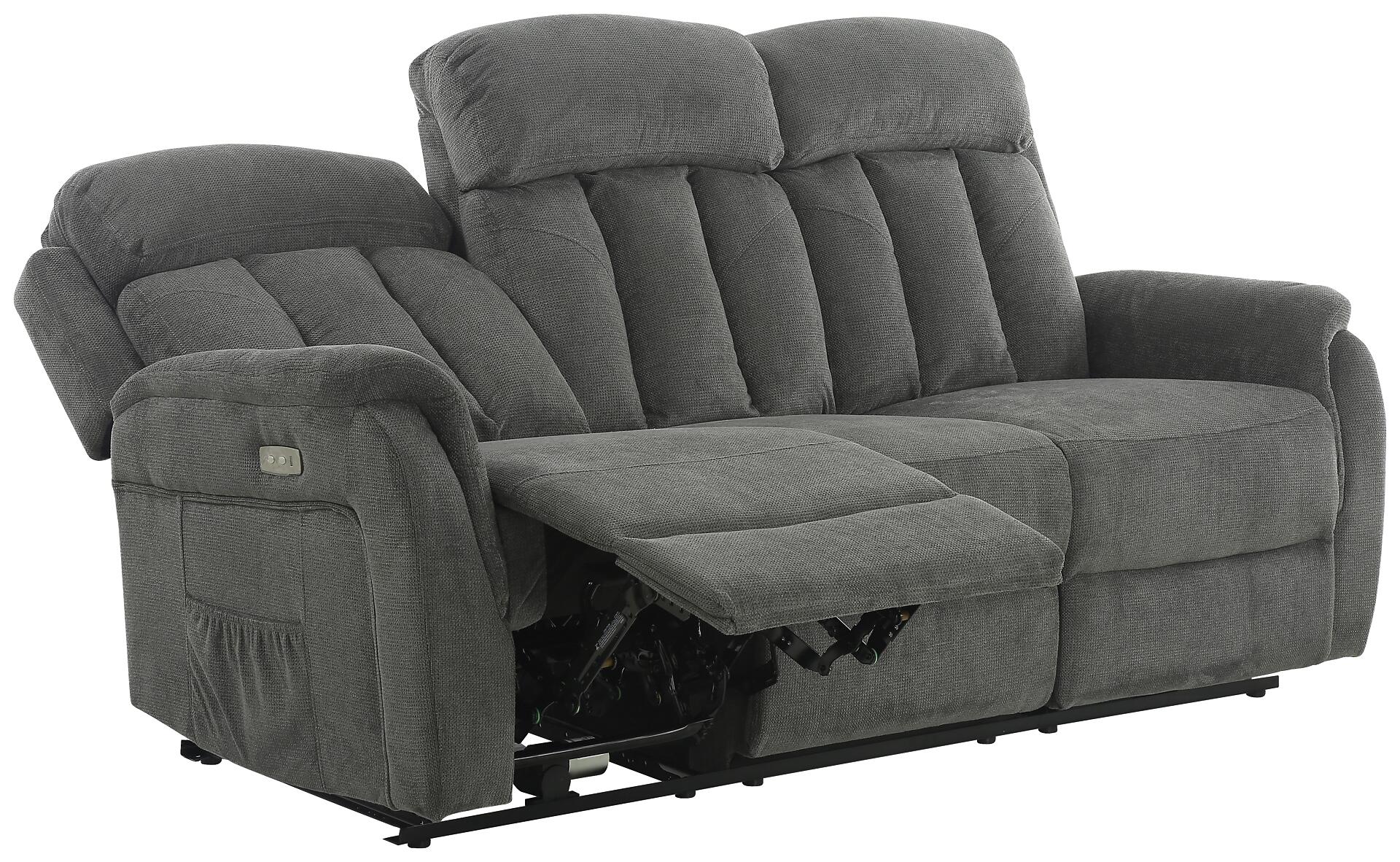 Sofa FM-3216-3P grau Microfaser B/H/T: ca. 200x100x95 cm