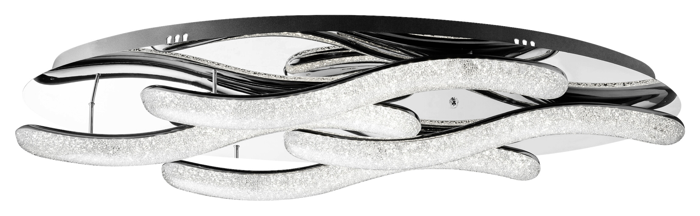 POCOline LED-Deckenleuchte Lio Chrom Metall Acryl B/H/L: ca. 32x12,5x75 cm