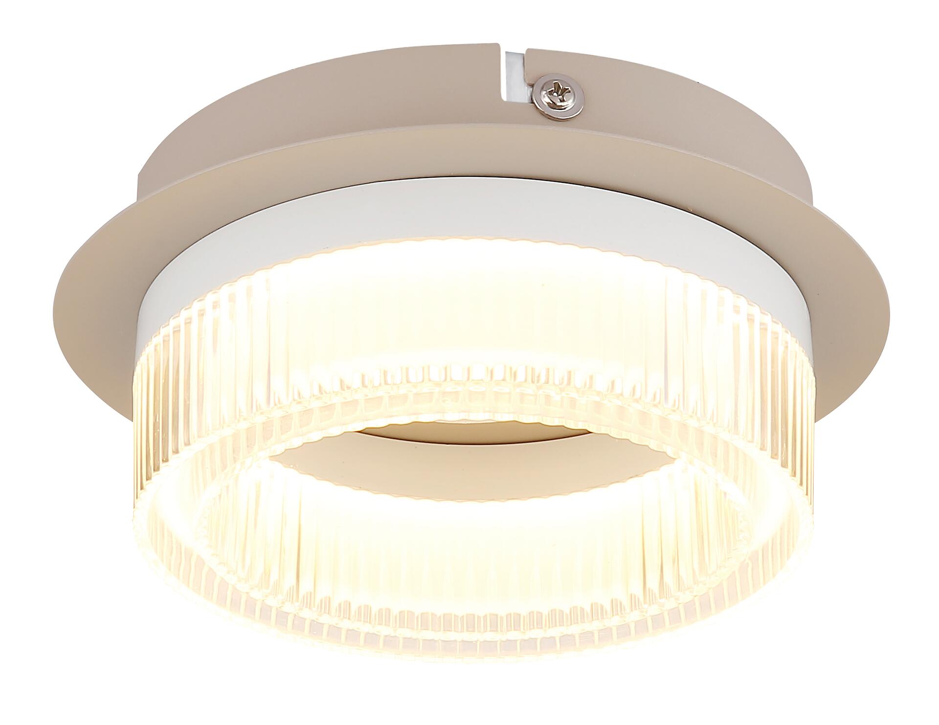 GLOBO Deckenleuchte weiß sand Metall Kunststoff H/D: ca. 7x16 cm 1 Brennstellen