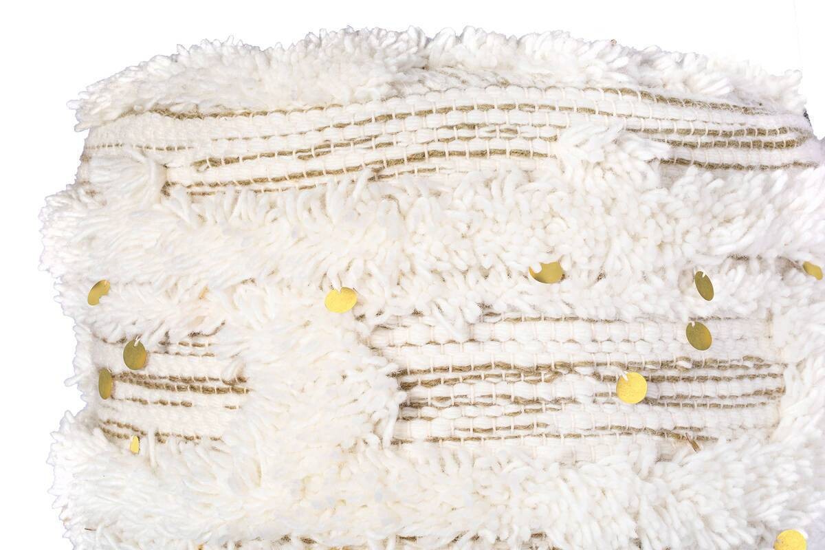 360 Living Hocker Bohist 400 creme khaki Baumwolle Baumwolle Holz H/D: ca. 50x38 cm