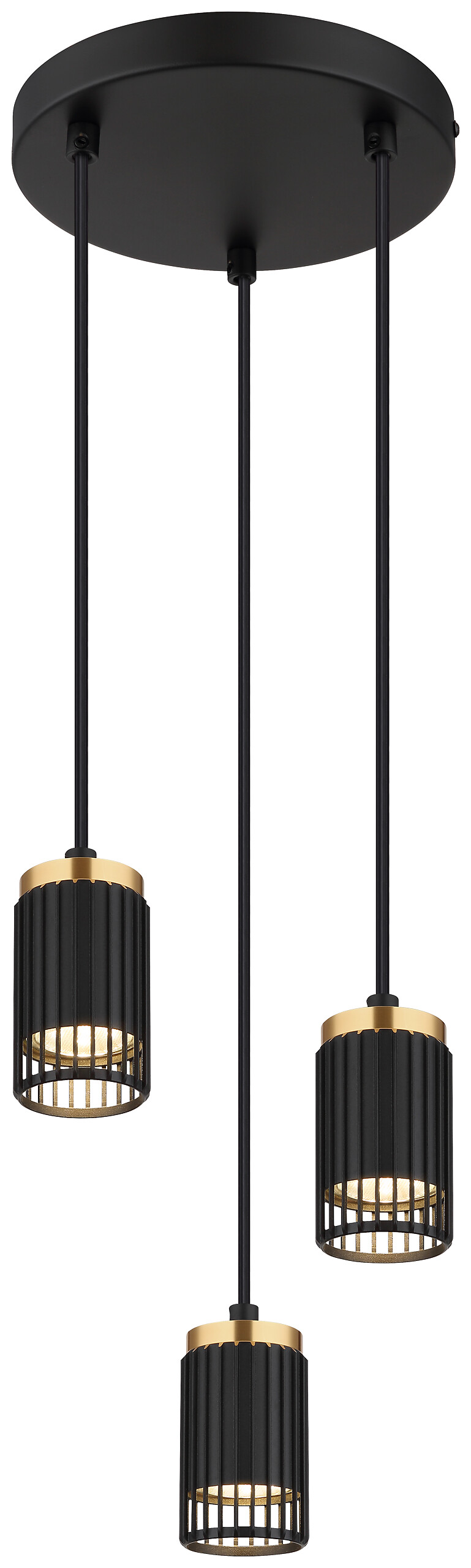 GLOBO Pendelleuchte mattschwarz Metall Aluminium H/D: ca. 115,5x21 cm GU10 3 Brennstellen