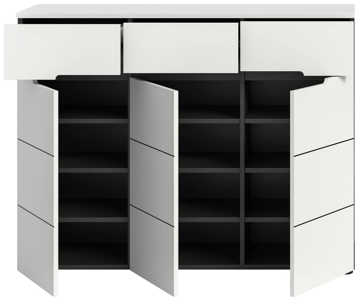 Schuhkommode Canu basaltgrau Nachbildung weiß B/H/T: ca. 120x94x37 cm