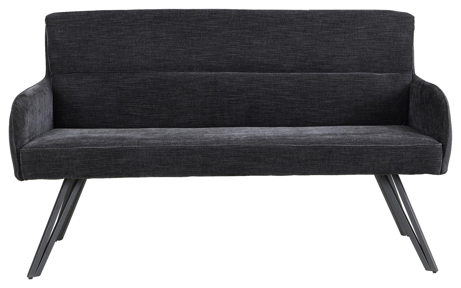 Sitzbank TINO schwarz Metall Microfaser B/H/T: ca. 140x94x67 cm