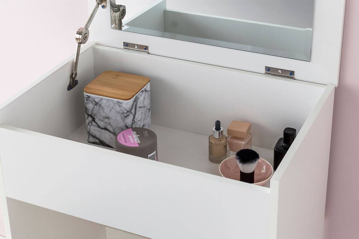 Schminktisch weiß B/H/T: ca. 60x81x40 cm