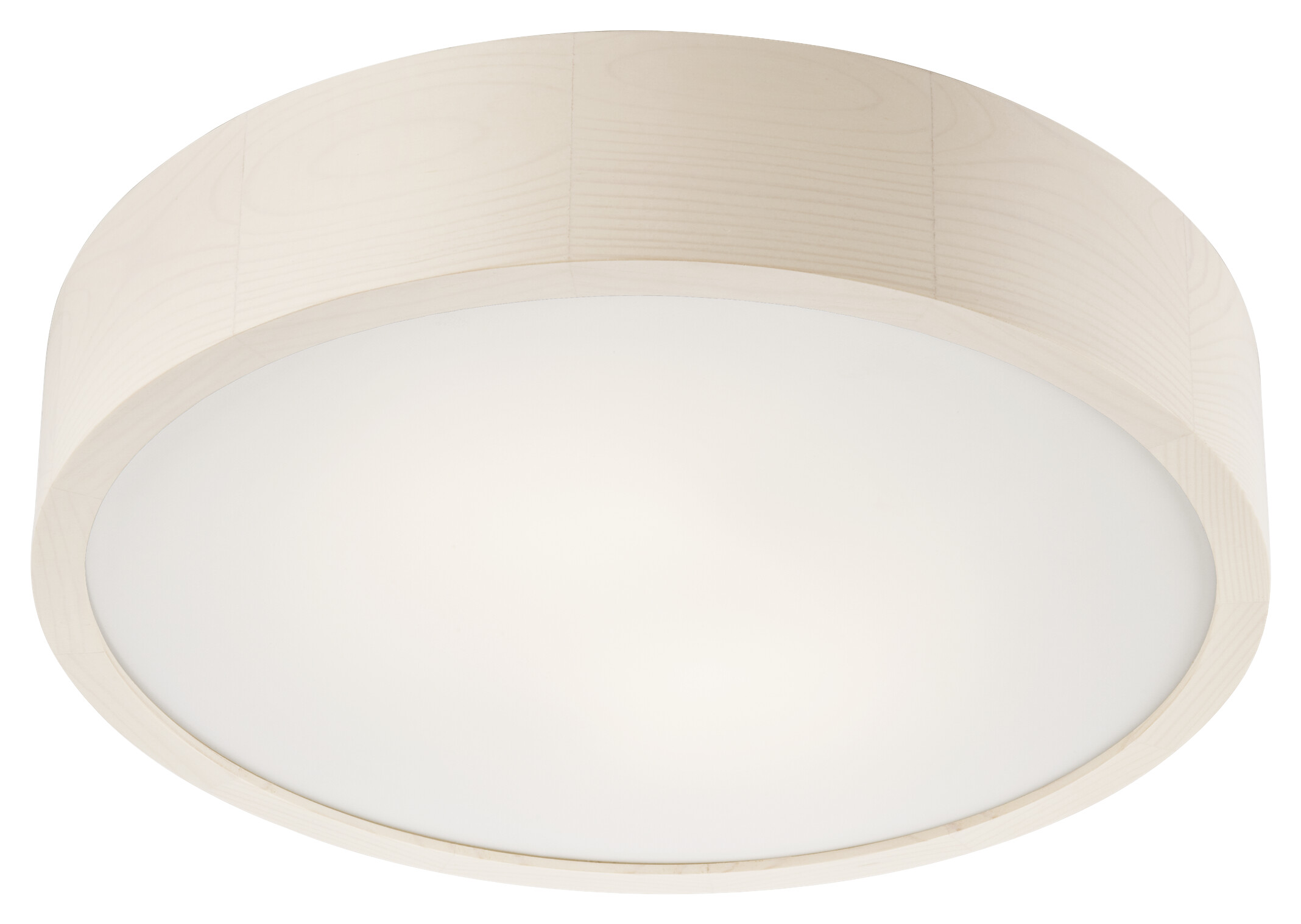 Lamkur Deckenleuchte Eveline weiß Glas Holz B/H/L: ca. 38,5x12x38,5 cm 2 Brennstellen