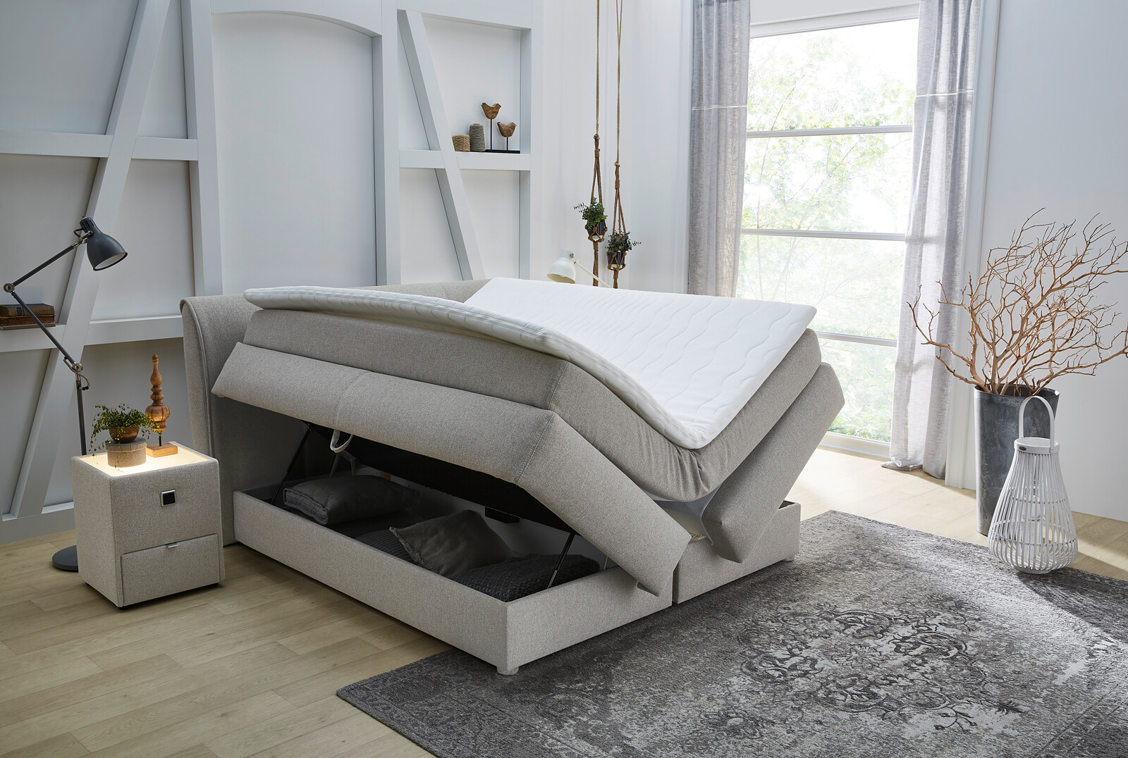 Boxspringbett  beige Liegefläche B/L: ca. 180x200 cm