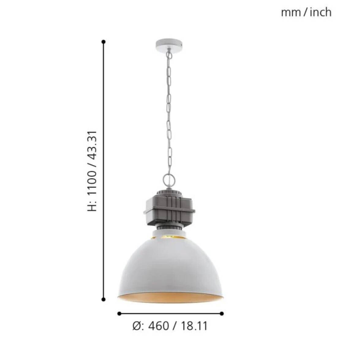 Eglo Pendelleuchte Rockingham grau roségold Stahl B/H/L: ca. 46x110x46 cm E27 1 Brennstellen