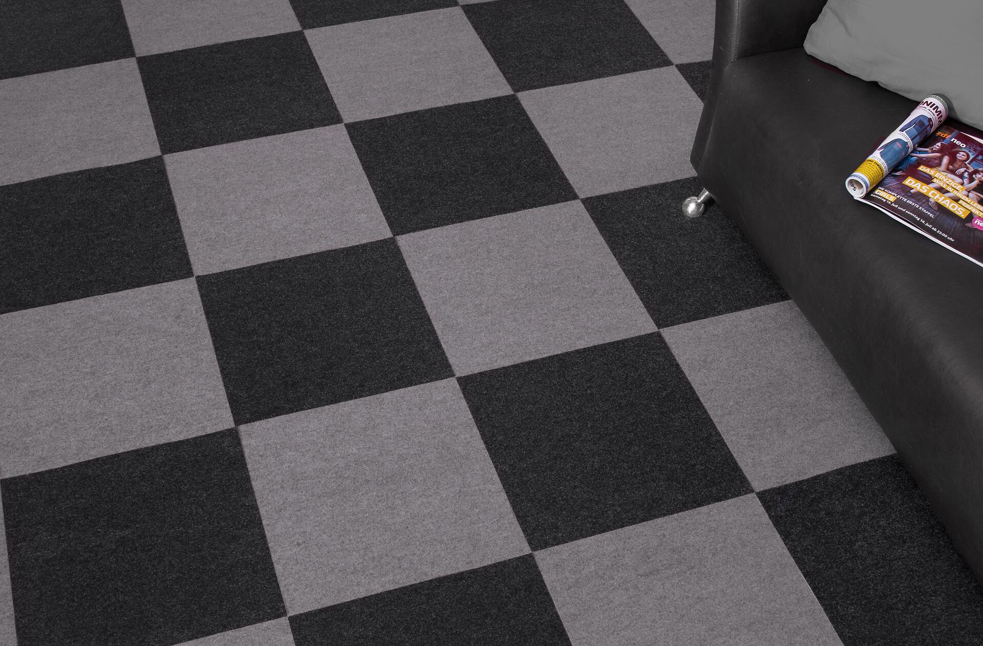 Teppichfliese Filz anthrazit B/L: ca. 40x40 cm pro Stück