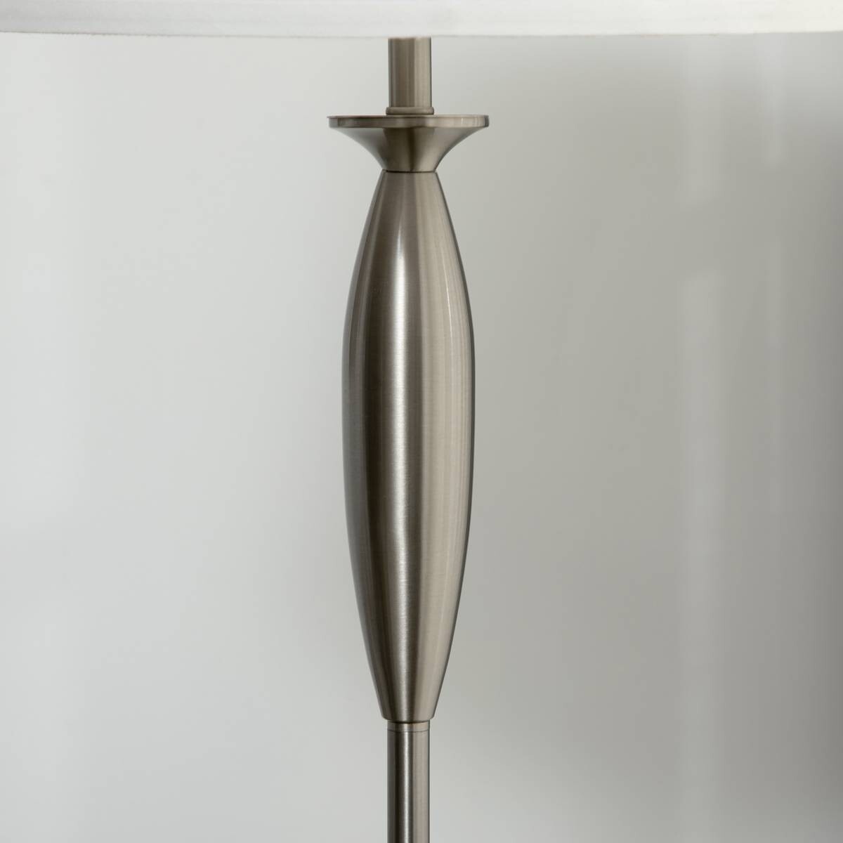 HOMCOM Stehleuchte silber weiß Stahl Leinen B/H/T: ca. 38x162x38 cm