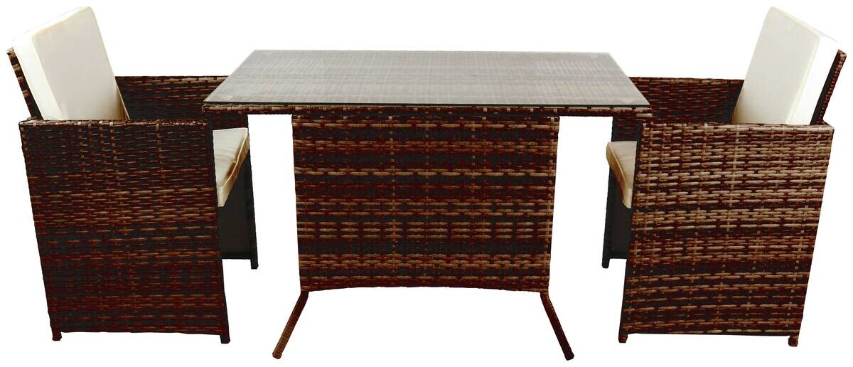 VCM Gartensitzgruppe Raloso braun Glas B/H/L: ca. 114x86x64 cm