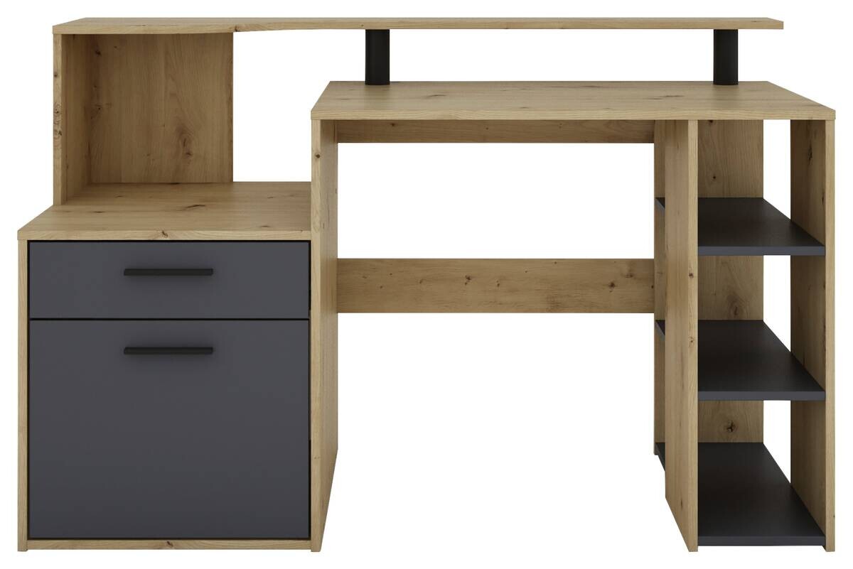 Schreibtisch LOUIS Eiche anthrazit B/H/T: ca. 140x89x55 cm