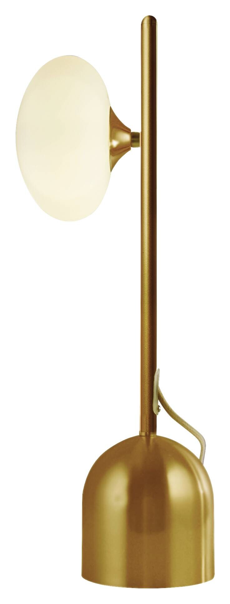 Searchlight Tischlampe Pebble gold weiß Stahl Glas B/H/L: ca. 12x50x18,5 cm G9 1 Brennstellen