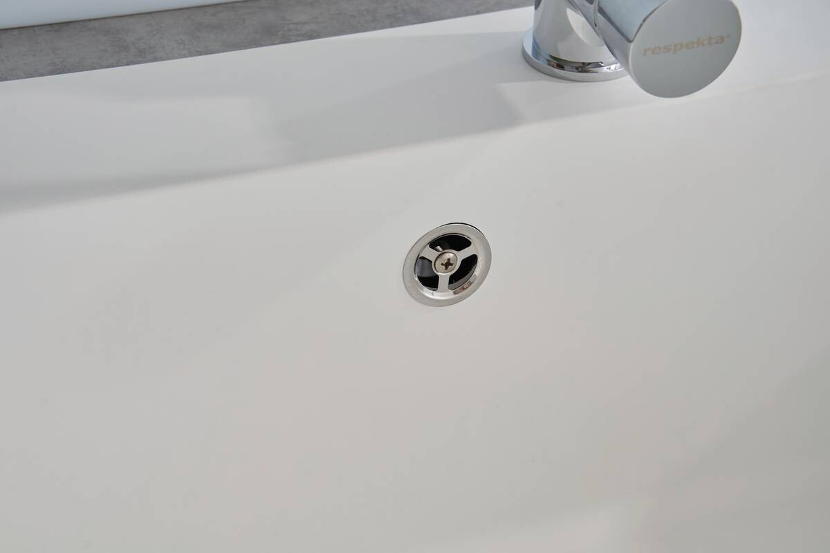 Respekta Einbauspüle Ohio 66 x 50 W weiß Mineralite B/H/T: ca. 66x21x50 cm