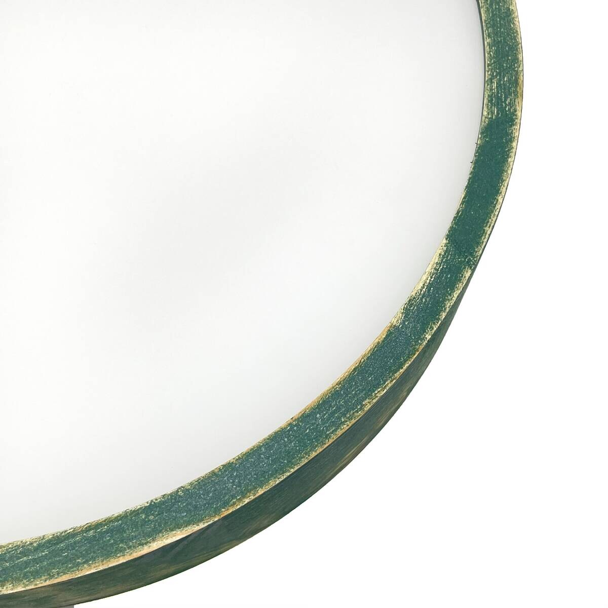 Lamkur Deckenleuchte grün hellbraun Holz Glas B/H/L: ca. 38x38x10 cm 2 Brennstellen