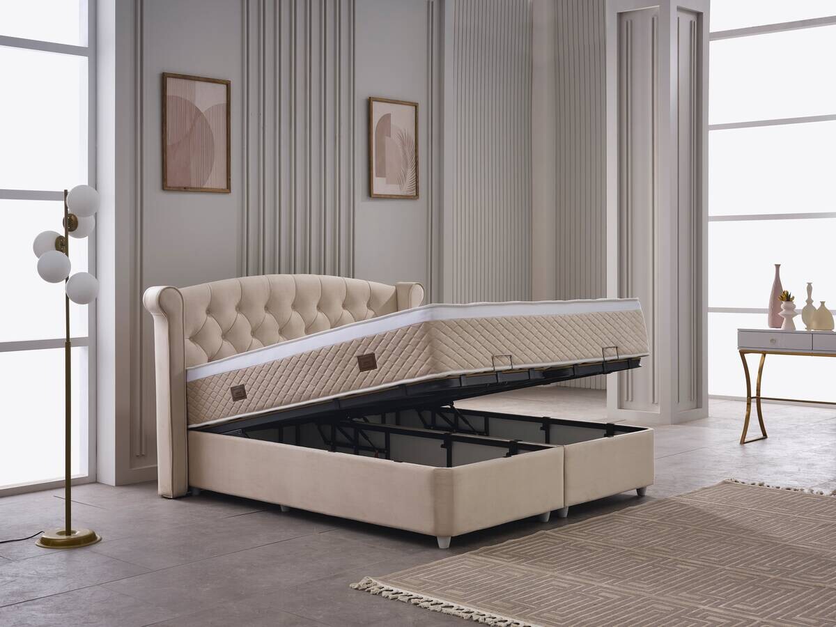 Polsterbett Marven creme Liegefläche B/L: ca. 180x200 cm