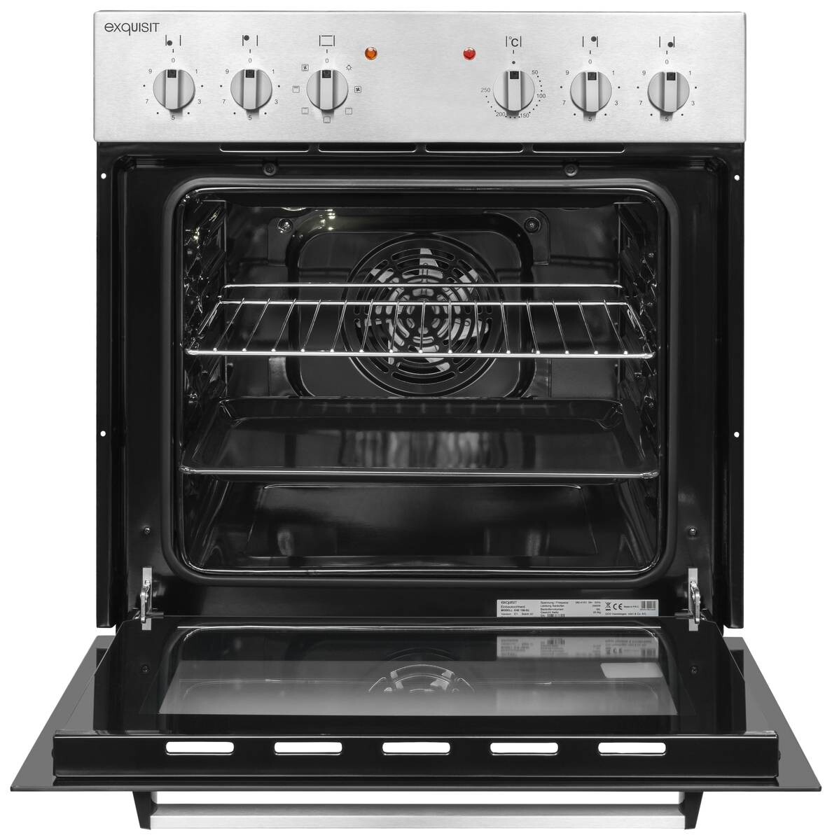 exquisit Einbauherdset EHE 156-2.1 UBZ schwarz B/H/T: ca. 59,5x59,5x53 cm