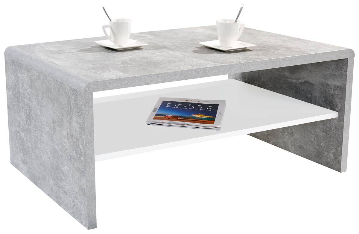 Couchtisch Cala Luna C4T02 Beton Alpinweiß B/H/T: ca. 100x40x59 cm