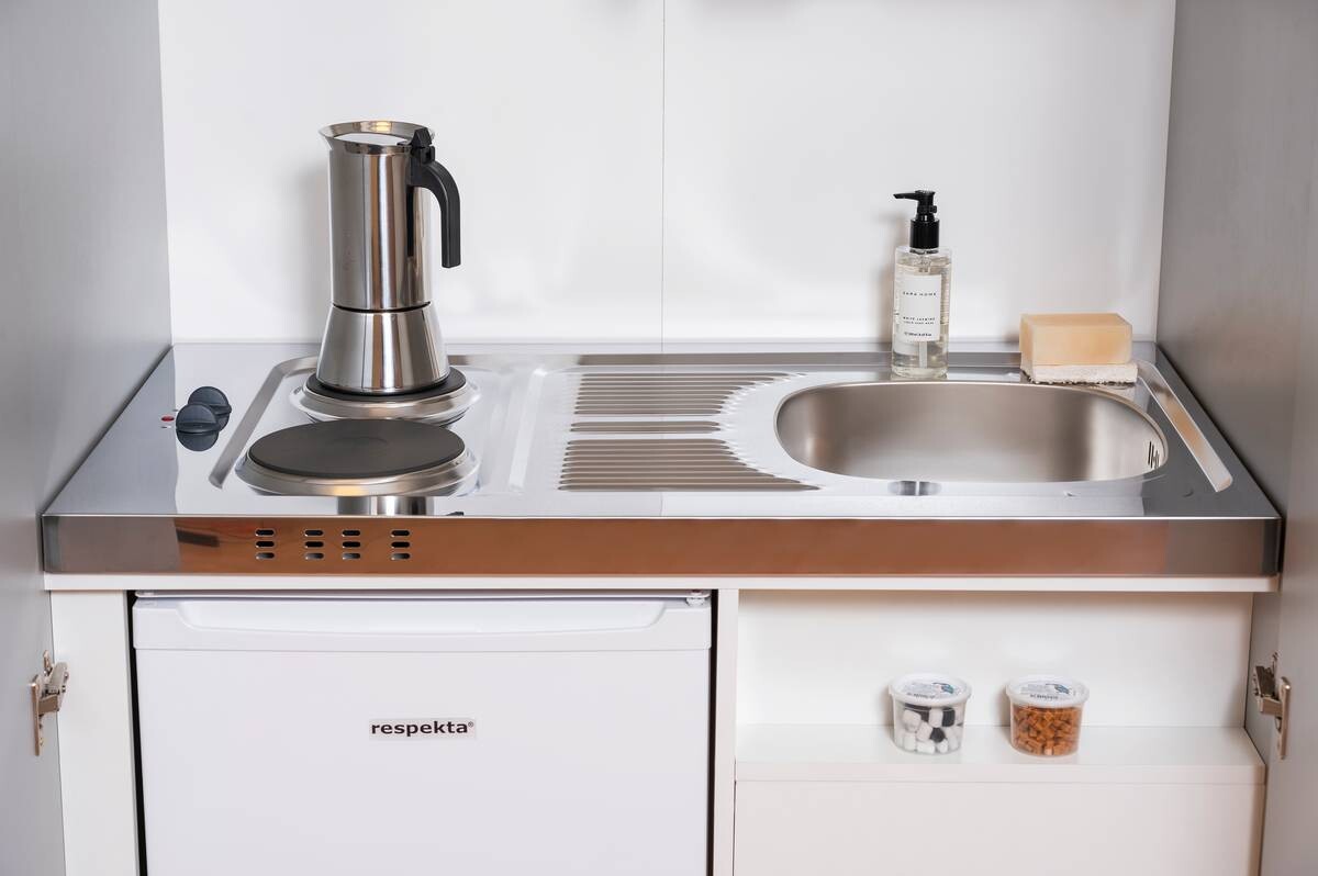 Respekta Schrankküche Economy grau matt B/H/T: ca. 104x193x67 cm