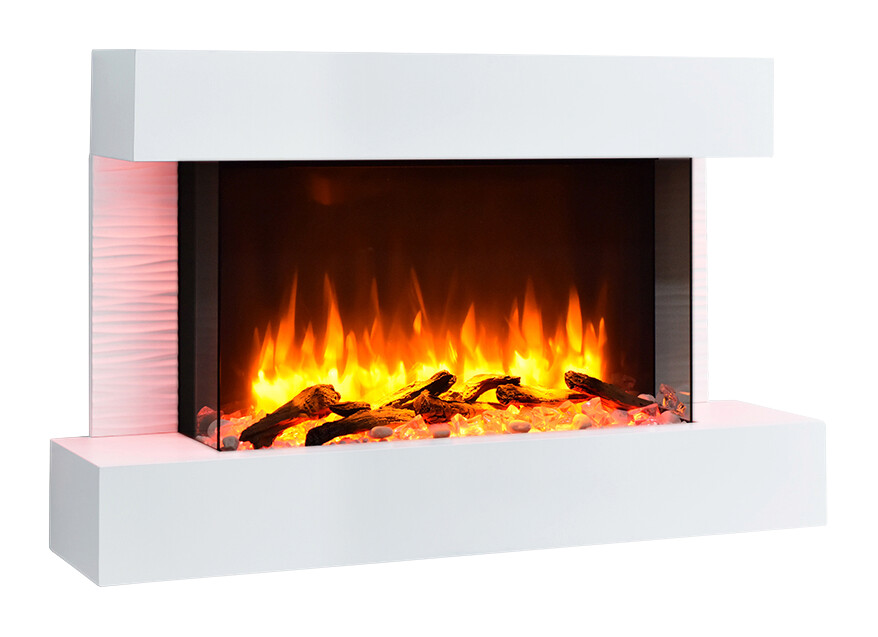 Balderia Wandkamin Elektrischer-Kamin Aidan weiß MDF B/H/T: ca. 100x63,2x24 cm