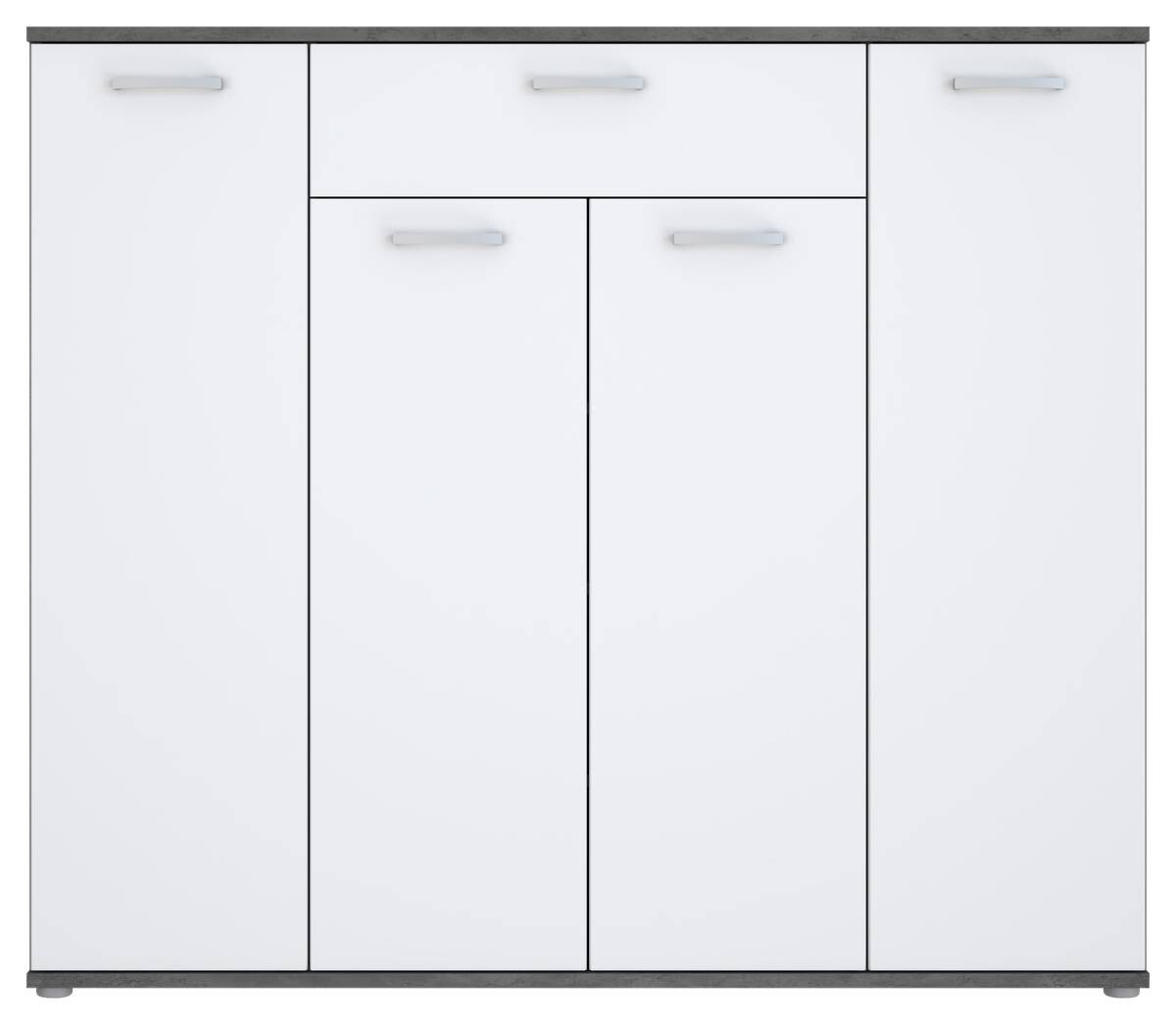 Kommode Beton dunkel Optik weiß B/H/T: ca. 139x121x35 cm