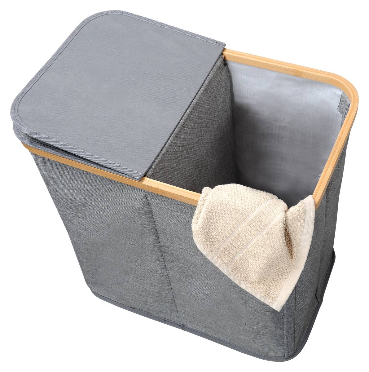 Kesper Wäschesammler grau Polyester B/H/T: ca. 54,5x50x33 cm