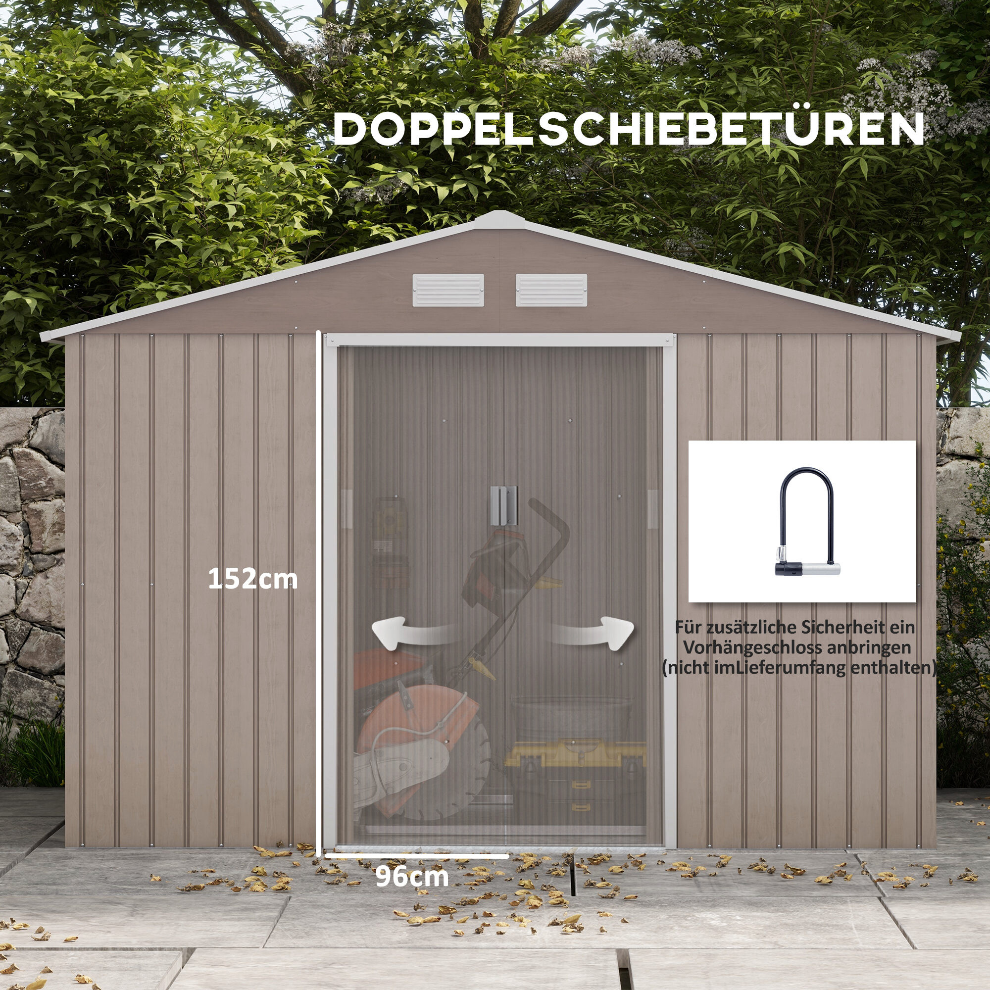 Outsunny Gerätehaus braun B/H/L: ca. 195x192x277 cm