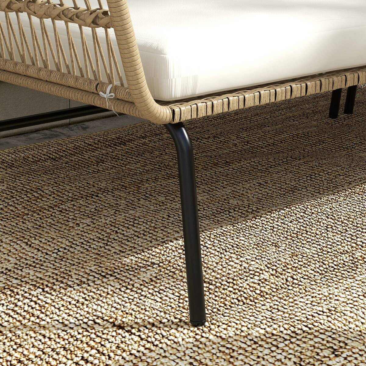 Outsunny Sitzgruppe cremeweiß Polypropylen B/H/L: ca. 79x122x75 cm