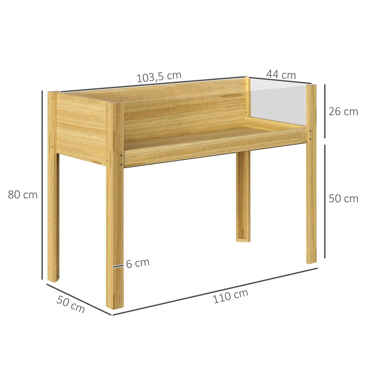 Outsunny Hochbeet natur Holz B/H/L: ca. 50x80x110 cm