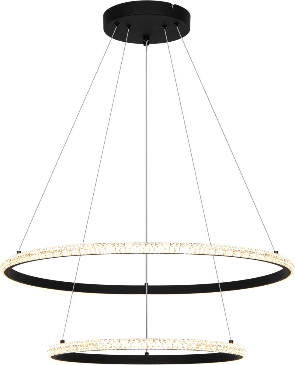 POCOline LED-Pendelleuchte Aletta schwarz Metall Acryl H/D: ca. 120x60 cm