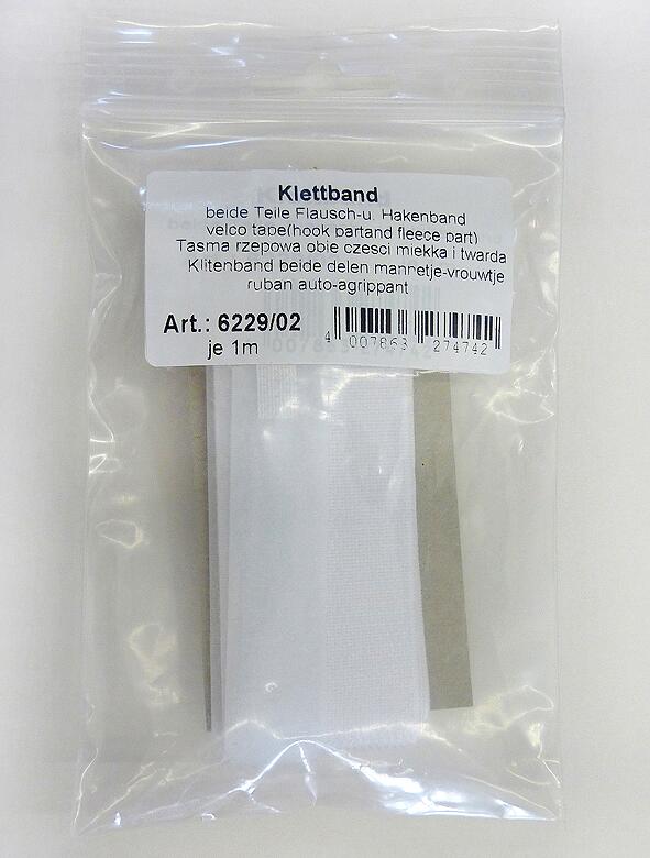 Klettband weiß L: ca. 100 cm 2 Packstücke