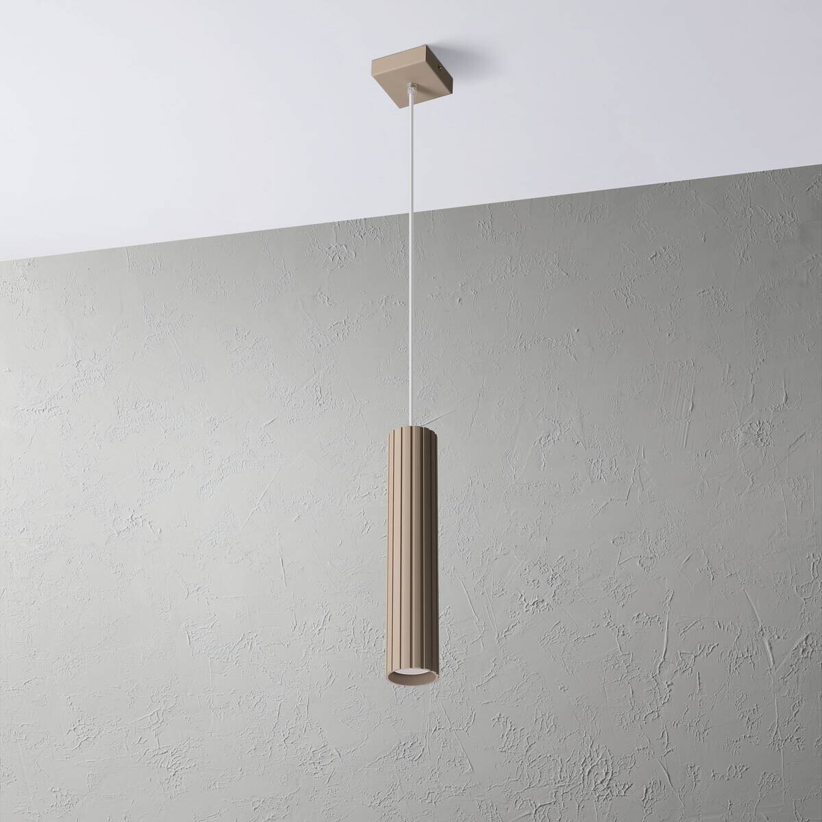 Lamkur Strahler Prisma beige Stahl B/H/L: ca. 6,5x118x6,5 cm 1 Brennstellen