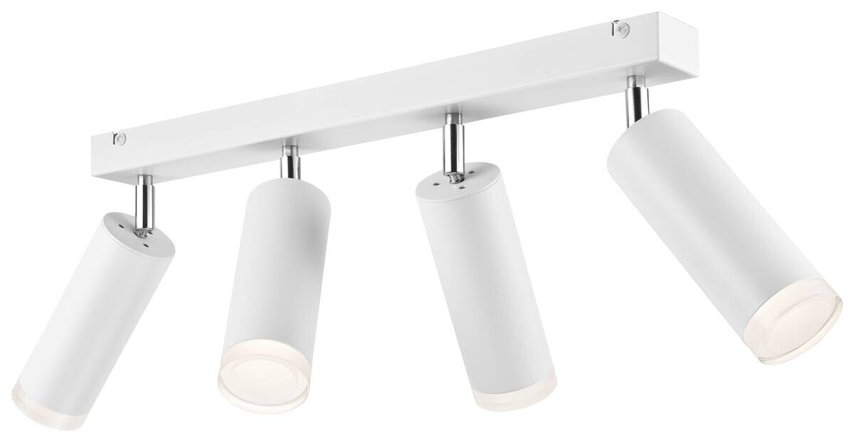 Lamkur Hängeleuchte weiß Acryl Aluminium Stahl B/H/L: ca. 25x30x70 cm E27 4 Brennstellen