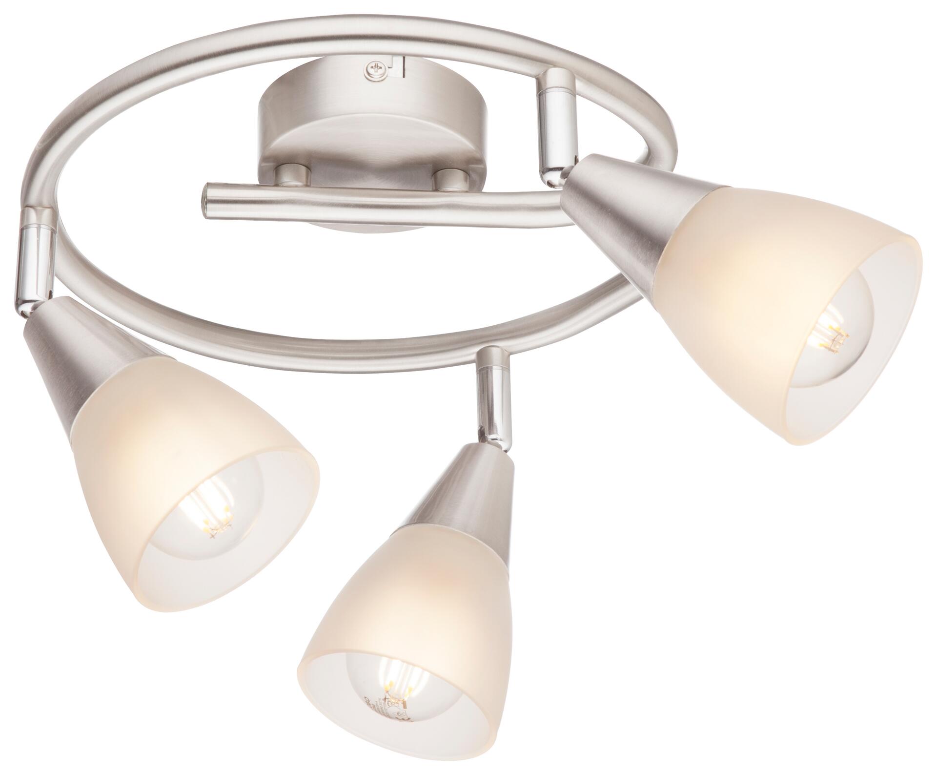 GLOBO Spotspirale Tadeus Chrom weiß Metall Glas H/D: ca. 15x25 cm 3 Brennstellen