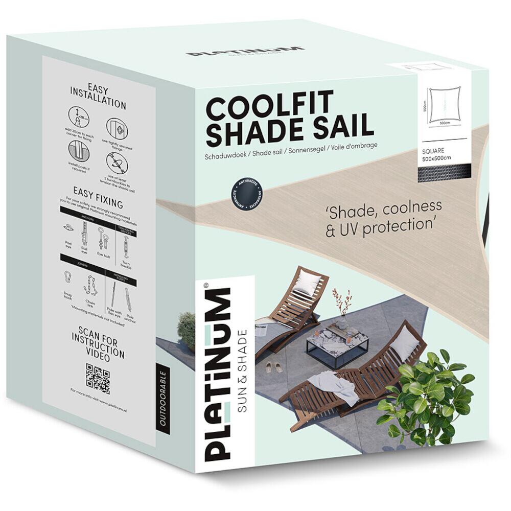 PLATINUM Sonnensegel Coolfit sand Polyethylen B/H/L: ca. 500x1x500 cm