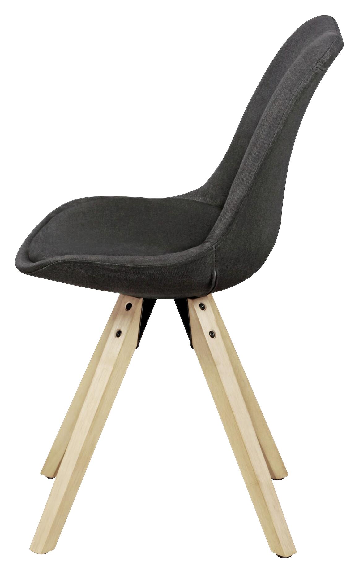 Stuhl 2er-Set grau natur Stoff Echtholz B/H/T: ca. 49x87x52 cm