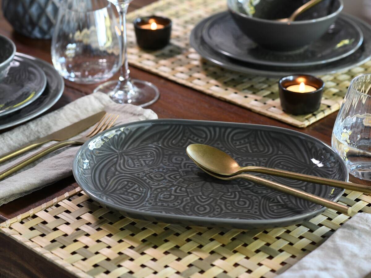 CreaTable Plattenset Orient Mandala stein Porzellan D: ca. 28 cm