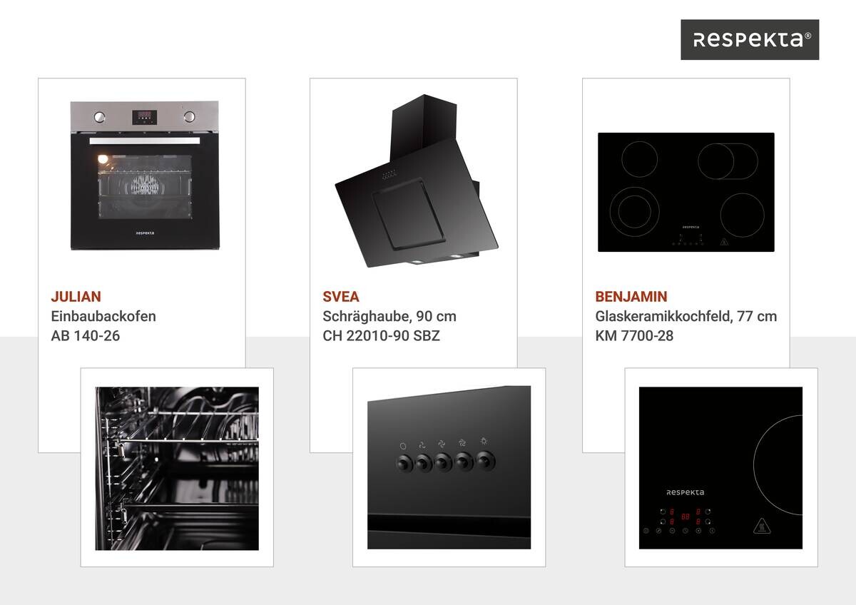 Respekta Inselküche Gabriel grau Hochglanz B/H/T: ca. 320x200x60 cm