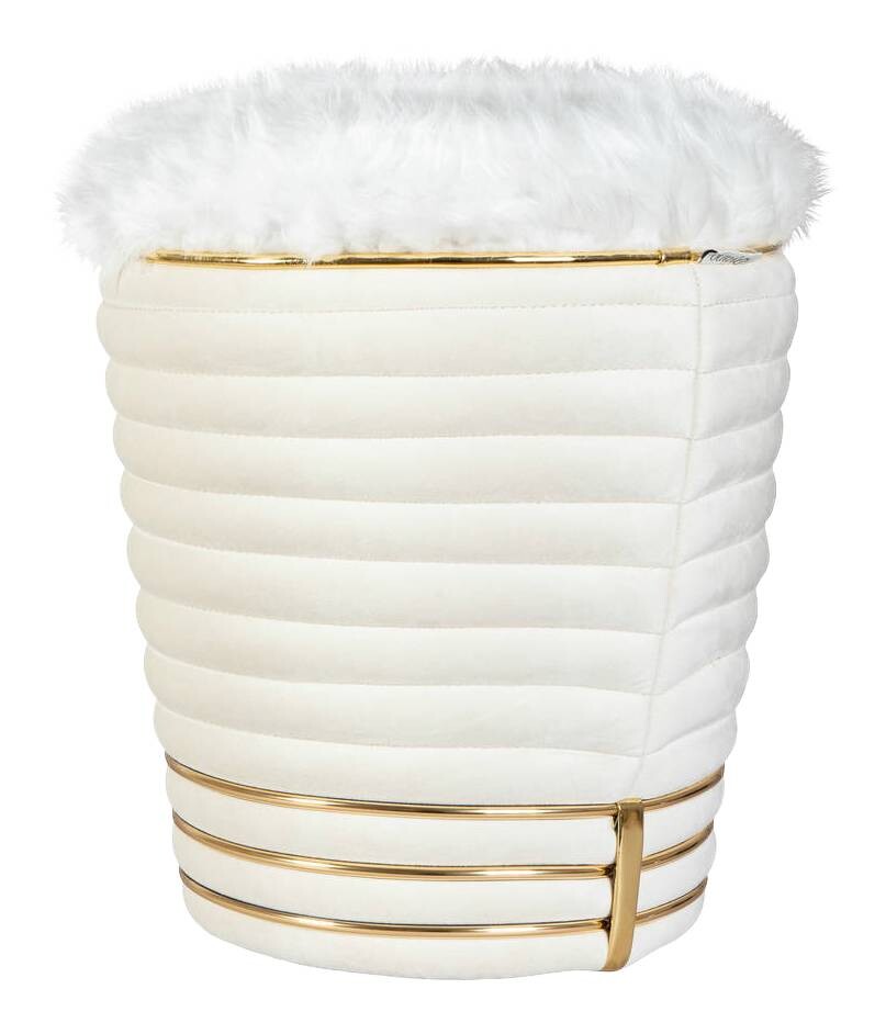 360 Living Hocker Doric 300 elfenbein gold H/D: ca. 50x42 cm