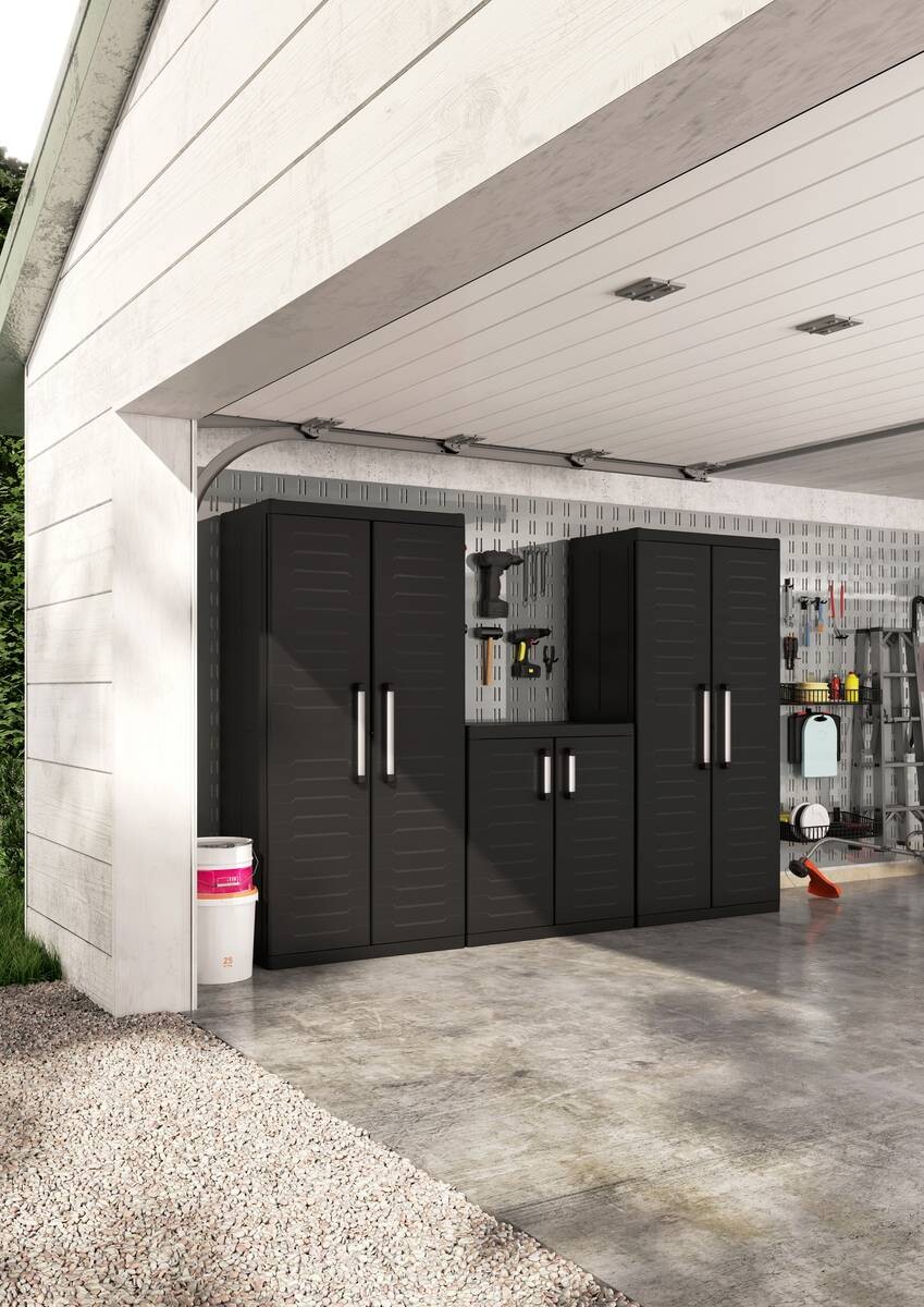 Keter Kunststoffschrank Detroit XL schwarz Kunststoff B/H/T: ca. 89x93x54 cm Keter Kunststoffschrank Detroit XL schwarz Kunststoff B/H/T: ca. 89x93x54 cm