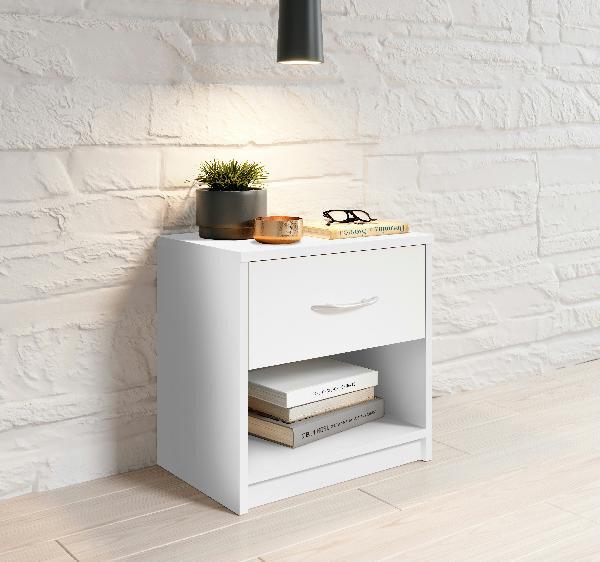 Nachtkonsole Pepe weiß B/H/T: ca. 39x41x28 cm