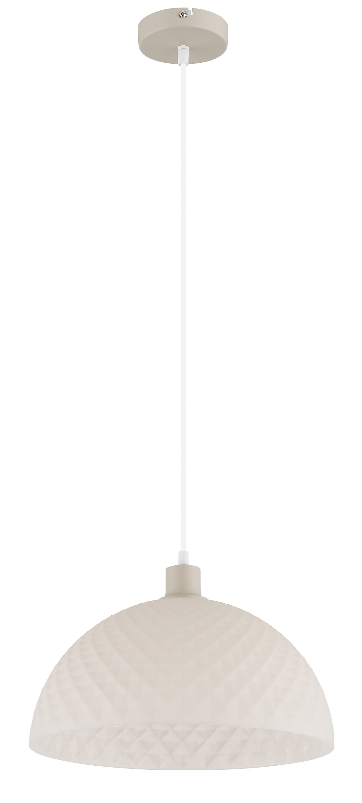 GLOBO Pendelleuchte weiß sand champagner Glas PVC Metall H/D: ca. 120x35 cm E27 1 Brennstellen